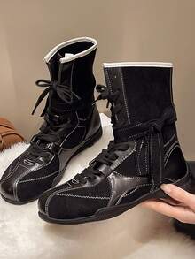 Women's Brown Work Boots, Durable Construction Boots, Slip-Resistant Worksite Shoes, Suitable For Various Daily Activities - Black - View 5