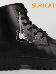 Suricat 1件朋克风吉他吊坠鞋链，适用于休闲鞋、运动鞋、帆布鞋、靴子，可用于DIY鞋子装饰，可拆卸重复使用，靴子配饰 - 彩色 - 查看 1