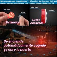 4 Luces Led Carro Abrir Puerta Inducción Estrobo Alarma Auto - Luz roja - Ver 3