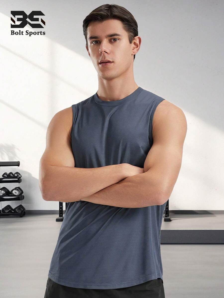 [Bolt Spring/Summer] Men's Sports Tank Top, Fitness Breathable Quick-Dry Running Casual T-Shirt, Ultra-Light And Moisture-Wicking
