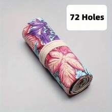 12/24/48/72 Slots Handmade Maple Leaf Canvas Pencil Case - Large Capacity Pencil Box - Sketch Stationery Box - Simple Stationery Box - Pencil Pouch Pen Holder