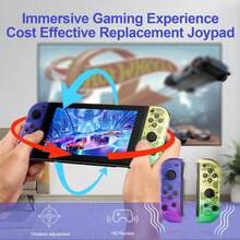 GAMINJA NS058 Wireless Left/Right Controller For Switch, RGB Lights On Side, For Switch Game Console L/R Controller, With Wake-Up And Screenshot Function, Portable Left/Right Controller - Multicolor - View 7