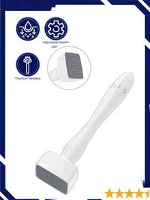 120/140 Precision Needles Derma Stamp, Adjustable Dial - Professional Manual Microneedle Pen, Enhances Skin Care Effects - Suitable For Hair/Face/Beard, Compact And Easy To Use, Ideal For Any Beauty Routine, Unisex - White - View 10