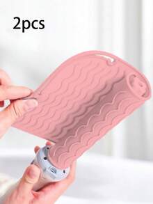 1/2 Pieces 480°F Heat-Resistant Silicone Styling Mat - Swivel Curling Iron Stand For Flat Irons, Curling Wands & Travel - Multicolor - View 15