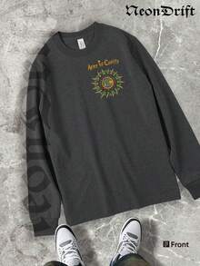 NeonDrift Double-Sided Printing Halloween, Christmas, Thanksgiving Gifts-Skull Graphic T-Shirt With 'Modelo' Text: Edgy And Bold Design For Streetwear Enthusiasts - Perfect For Festivals And Nightouts,  Urban Apparel - 深灰色 - 查看 2