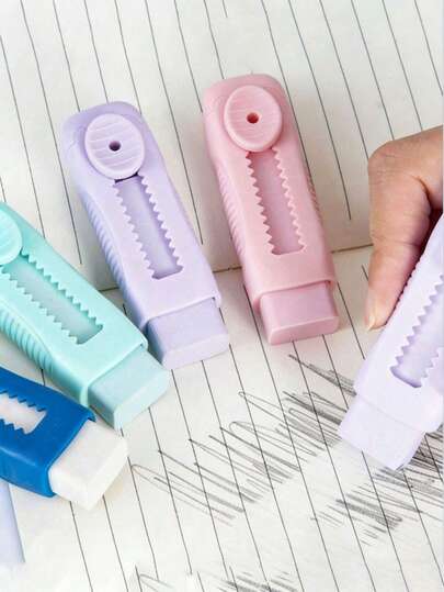 1 Mixed Color Random Push-Pull Eraser With Macaron Design, Ideal For Art, Exams, Writing, And Drawing, A Must-Have For School Returns