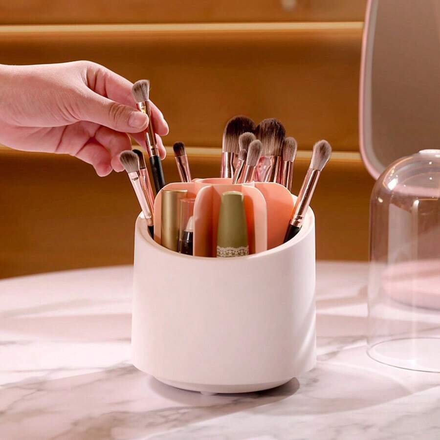 Fashionable Rotating Dust-Proof Large Capacity Makeup Brush Storage Bucket - Rotating Pen Holder - View 1
