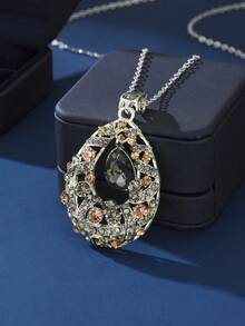 1 chiếc dây chuyền mặt dài phong cách Bohemian thanh lịch, đính đá zirconia tổng hợp, thích hợp đeo hàng ngày và làm quà tặng - Phù hợp với mọi mùa. - vòng cổ - Xem 6