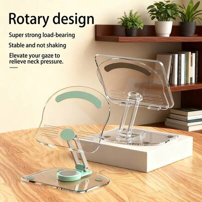 1个360°旋转手机/平板电脑支架，可调节可折叠桌面支架，多角度调节，防滑硅胶底座，便携式，兼容iPad、、安卓手机，送给家人、朋友的礼物，手机配件