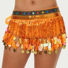 肚皮舞亮片流苏裙，时尚肚皮舞腰裙 - 彩色 - 查看 12