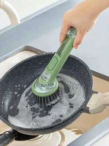 符合人体工学的洗碗刷，带皂液器 - 加长手柄，可更换刷头，轻松清洁锅碗瓢盆和水槽 - 厨房必备工具 - 彩色 - 查看 12