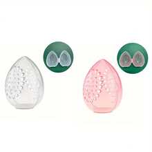 1/2 st sminksvampmixer, hållare för sminksvampar, torklåda för sminksvampar med genomskinlig ram, lämplig för semester, strand, badrum, sovrum, stor kapacitet - Multifärgad - Visa 10