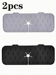 1pc/2pcs/3pcs Silicone Drain Mat, Kitchen Bathroom Faucet Anti-Splash Sink Drain Mat Filter - Multicolor - View 16