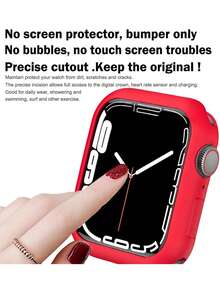 Étui de protection compatible avec Apple Watch 38/40/41/42/44/45/46/49 mm, en silicone souple et flexible, fin et léger, avec protection creuse pour Apple Watch Series Ultra/SE/11/10/9/8/7/6/5/4/3/2/1, accessoires d'étui de montre intelligent, rouge - Rouge creux - Voir 6