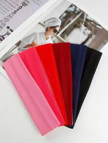 男女通用纯色运动头带，瑜伽弹力头带吸汗发带，适合锻炼、健身、跑步、日常佩戴 - 彩色 - 查看 8