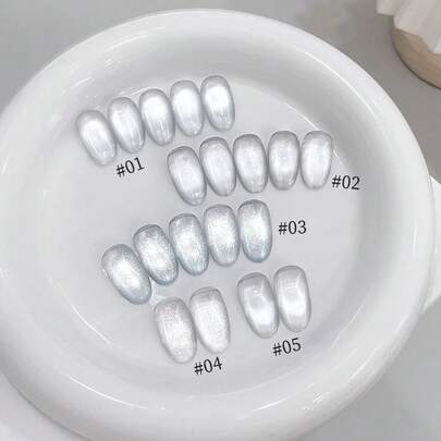 MIANEL Esmalte de uñas en gel con efecto de ojo de gato de cristal blanco de cielo estrellado de invierno de 10 ml, suministros de arte de uñas de invierno, vestido de novia de cristal de luz de luna blanca, esmalte de uñas de ojo de gato extra blanco, regalo especial para mujeres, suministros de uñas para salón