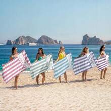 Personalized Beach Towels For S,Custom Flower Beach Towels With Name,Customized Quick Dry & Sand Free Pool/Swim Towel,Women Monogrammed Towels,S Trip Gifts - Multi-stripe-color16 - View 2