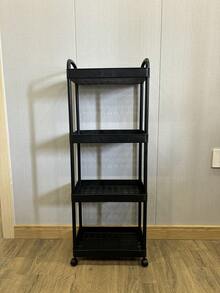 1pc Kitchen Storage Rack, Freestanding Movable Utility Cart, Multi-Function Vegetable Basket Holder - Multicolor - View 11