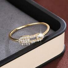 1pc Minimalist Design Zirconia Inlaid Women's Ring - Multicolor - View 9