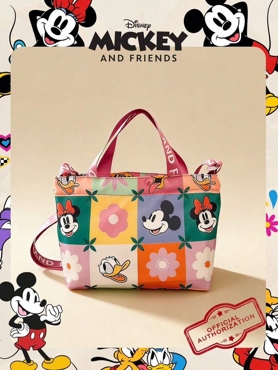 Disney 迪士尼官方授权米奇图案迷你米奇和朋友手提包，彩色斜挎包，抽绳单肩包，轻便手提包 - 多款可选，品质保证，完美适用于日常/购物/外出/情人节 - 彩色 - 查看 1