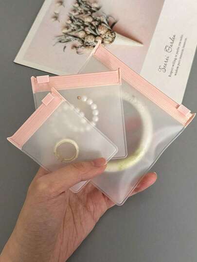 透明EVA首饰收纳袋，可重复密封拉链袋，旅行首饰整理盒，适用于戒指、耳环、手链、项链，是邮轮、宿舍、海滩度假、暑假、返校旅行的必备品