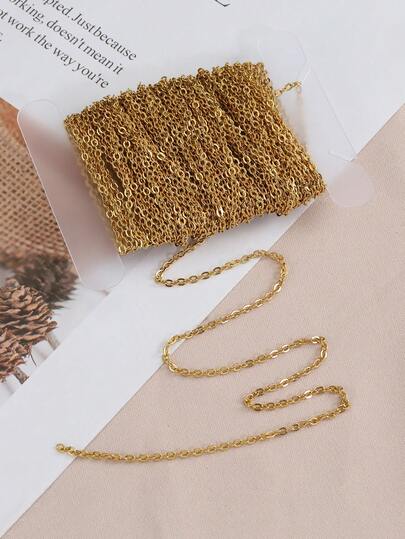 Dây chuyền thép không gỉ mạ vàng thời trang dài 2m/10m, kiểu dáng chữ thập và hình chữ O, thích hợp để tự làm trang sức vòng cổ, vòng tay.