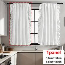 French Romantic White Semi-Sheer Ruffled Curtain, American Country Style White Voile Curtain For Window, Balcony, Living Room, Bedroom Decor - White - View 13