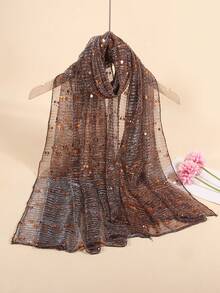 1 pieza Pañuelo de mujer ligero de unicolor con lunares y lentejuelas, adecuado para uso diario como pañuelo para la cabeza, bufanda para el cuello, chal de playa, para todas las estaciones - Multicolor - Ver 16