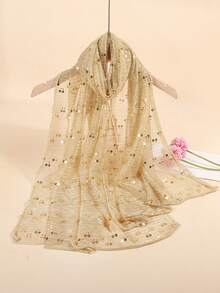 1 pieza Pañuelo de mujer ligero de unicolor con lunares y lentejuelas, adecuado para uso diario como pañuelo para la cabeza, bufanda para el cuello, chal de playa, para todas las estaciones - Multicolor - Ver 19