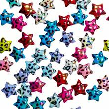 10pcs UV Glow Shiny Star Beads For DIY Jewelry Making, Phone Straps, Necklaces, Earrings, Keychains - UV Iridescent Sparkling Star Beads - View 8