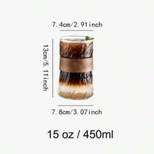 Clear Borosilicate Glass Drip Coffee Cup With Sleeve, Vintage High Appearance Iced Americano Cup - Nhiều màu - Xem 11