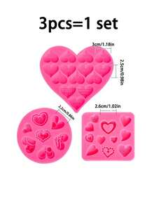 3pcs/1pc Valentine's Day Baking Molds, Heart/Rose Shaped, Various Heart Shapes, Chocolate Molds, Fondant Molds, Cookie/Candy/Pudding Molds, DIY Decorations, Suitable For Holiday Parties, Themed Events, Weddings, Mother's Day - Multicolor - View 13