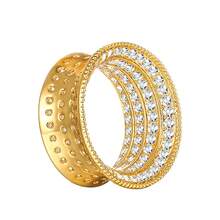 1pc Shiny Luxury Round Ear Gauge, Brass Material Ear Stretcher, Unisex, Gift, Party Body Piercing Jewelry - Round - View 17