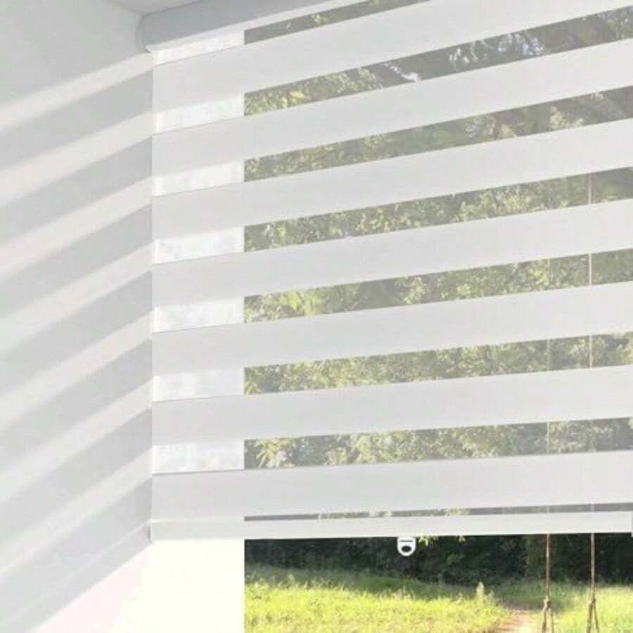 Cordl Zebra Blinds For Windows 20" W X 72" H White Dual Layer Free-Stop Zebra Shades Light Control For Day And Night Sheer Blinds For Indoor Windows Bedroom Kitchen - 20Wx72H - View 1