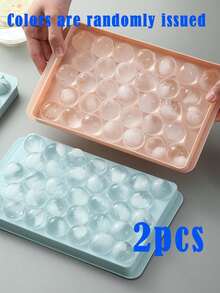 2 piezas Molde para hacer bolas de hielo, molde de cubitos de hielo de color aleatorio para uso doméstico - Multicolor - Ver 15