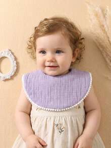 4pcs/Set Candy Color Cotton Gauze Cute Baby Bibs, Suitable For Daily Use - Multicolor - View 5