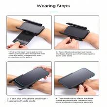 Adjustable Phone Holder 1pc Wrist Phone Holder Strap Detachable 360° Rotation Sports Armband For Running Fitness Tracker Wristband Spring Gift - Black - View 12