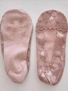 5双装女士心形蕾丝隐形防滑硅胶透气超薄设计舒适休闲船袜 - 彩色 - 查看 6