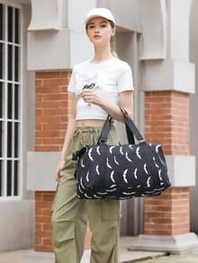 Torba podróżna Vernight Vacation Baggage, wzór szkieletu, duża pojemność, wodoodporna torba sportowa, weekendowy bagaż podręczny z funkcją oddzielania rzeczy suchych od mokrych, wielofunkcyjna torba na ramię, z przegródką na buty, odpowiednia do podróży służbowych, na wakacje, na świeżym powietrzu, na narty i fitness. Torba podróżna. Wakacyjna. Zebra. Torba bagażowa. Torba weekendowa. Torba nocna. - Wielokolorowe - Zobacz 4