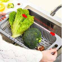 1pc Multifunctional Foldable Drain Basket, Suitable For Sink Use. It Is A Versatile Fruit & Vegetable Draining Tool, Fruit & Vegetable Storage Device, And Dish Rack. It Is An Effective Kitchen Utensil For Meal Preparation. - Multicolor - View 4