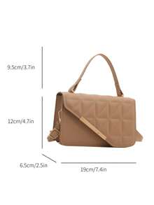 Mini Fashionable Quilted Handbag - Coffee Brown - View 5