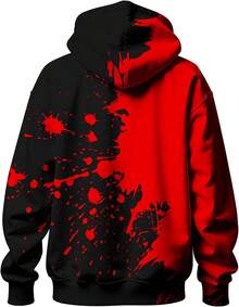 Boys' Graphic Hoodies (Size 14-16) - Cool Baseball Football Themed Sweatshirts, Perfect Gifts For Teens - G60 Red Graffiti - View 2
