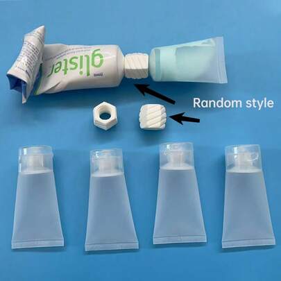 6个1.01盎司旅行水瓶，带适配器 - 防漏可重复灌装容器，适用于洗漱用品、化妆品和护肤品 - 耐用塑料材质，小巧设计，适合旅行、健身和日常使用