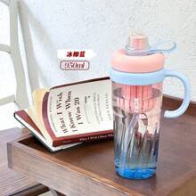 Large Capacity Weatherproof Water Bottle, Office Girl Water Cup, Portable Tea Infuser With Filter, Simple Plastic Cup - X-125S Sunset Red - View 3