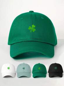 1顶女士刺绣三叶草棒球帽，可调节户外防晒休闲帽，适合春季、秋季、旅行、海滩、度假，男士遮阳帽，Y2K风格，适合圣帕特里克节 - 棒球帽 - 查看 8