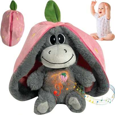 Peluche Que Respira Burro, Peluche Que Respira Para Ansiedad, Viene ConúSica Y Luces Incorporadas, Ayudar A Su Bebé A Dormir Bieng, Gran Regalo Para NiñOs De 6 Meses En Adelante (Aguacate)