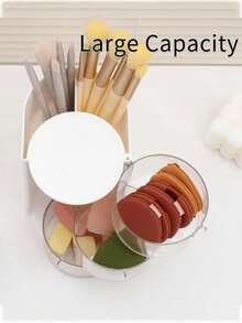 1PC Rotating Hair Accessories Storage Box - Organizer For Makeup Brushes, Combs, Hair Clips, Scrunchies, Hair Claws & Jewelry, Perfect Gift For Valentine's Day/New Year - Multicolor - View 2