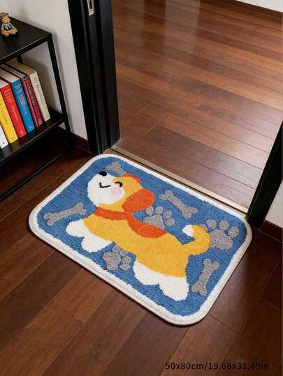 1pc Cute Corgi Pattern Soft Doormat, Refreshing Color Scheme Instantly Enhances The Warmth Of The Space, Healing Every Day's Homecoming Mood. Soft Material, Comfortable Underfoot. Suitable For Doormats, Small Rugs, Welcome Mats, Floor Mats, Outdoor Doormats, Kitchen Rugs, Home Decor, Front Doormats, Area Rugs, Outdoor Mats, Home Decor, Area Carpets, Garden Rugs, Washable Carpet