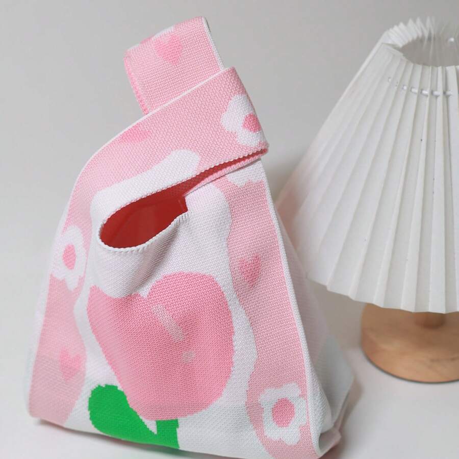 Men Tote Bags - B-heart Flower Light Pink [90g] - View 1