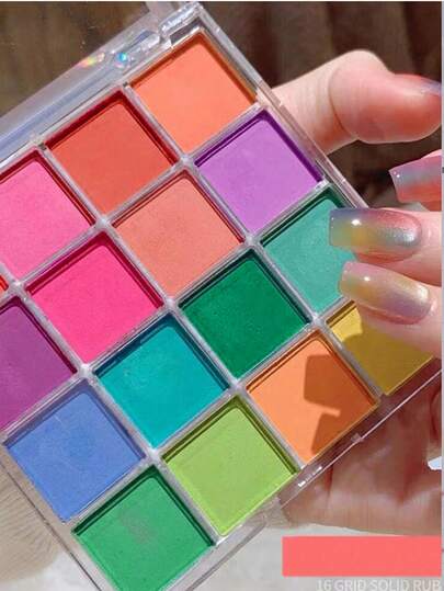 美甲颜料粉调色盘套装，16色渐变美甲粉调色盘，法式光晕美甲渐变美甲刷，持久美甲DIY配件，家用及沙龙美甲用品